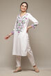 White LIVA Straight Kurta image number 0